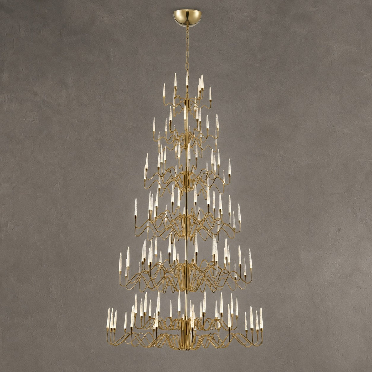 Ashford Cascading Large Handmade Glass Chandelier 63"