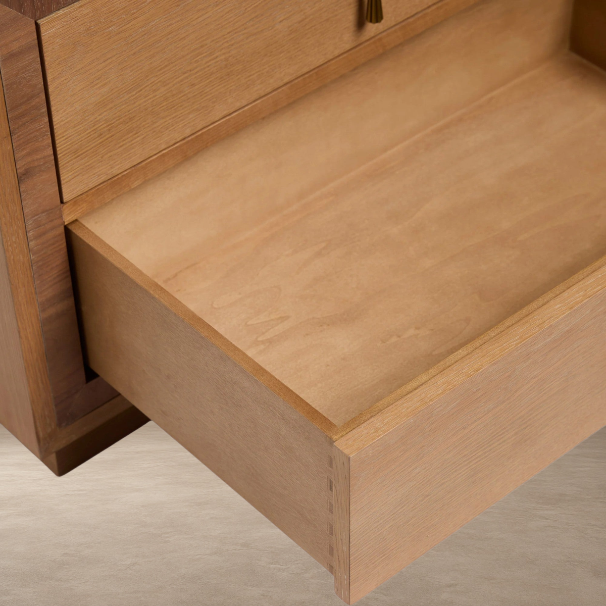 Two-Drawer Oak Bedside Table
