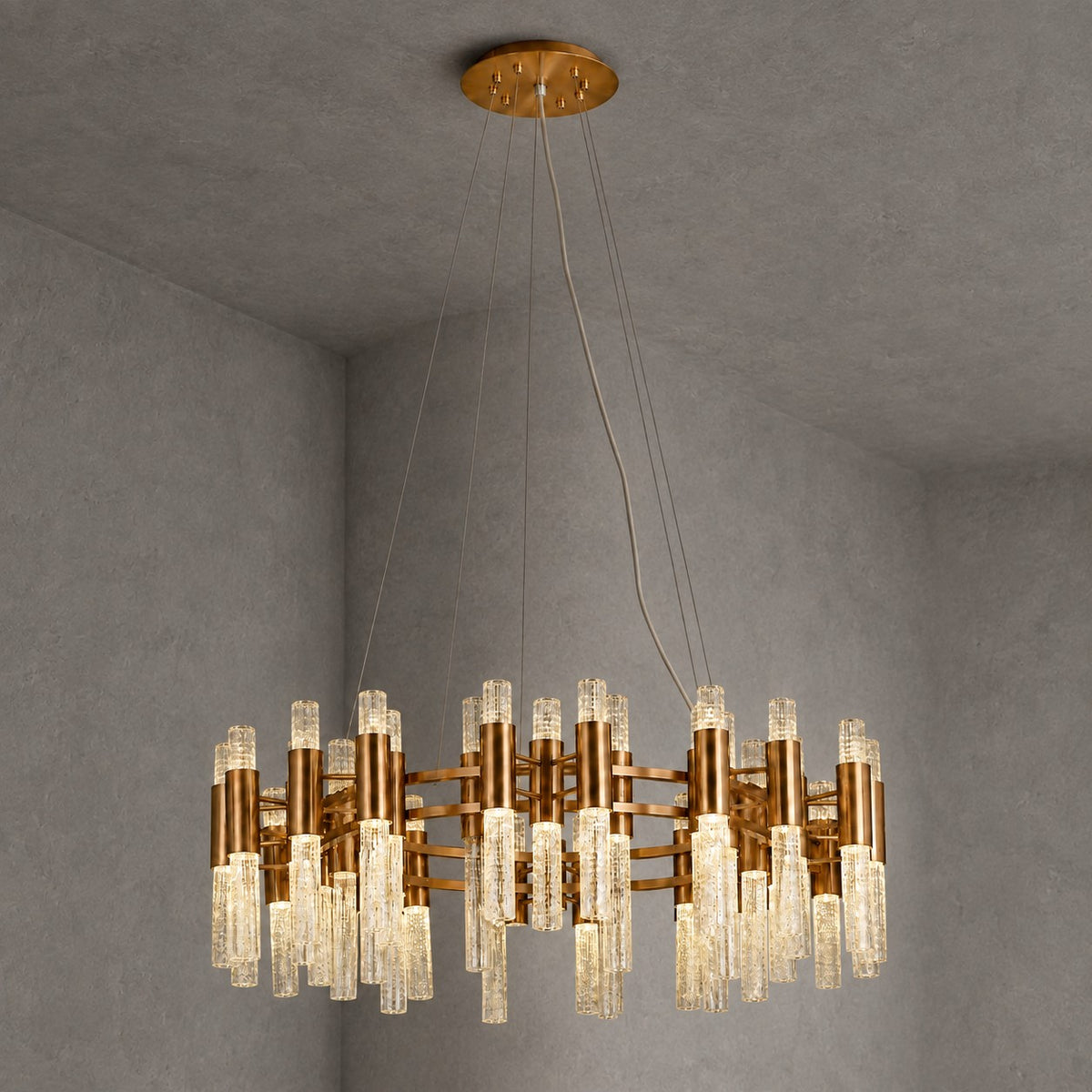 Brass Halo Chandelier