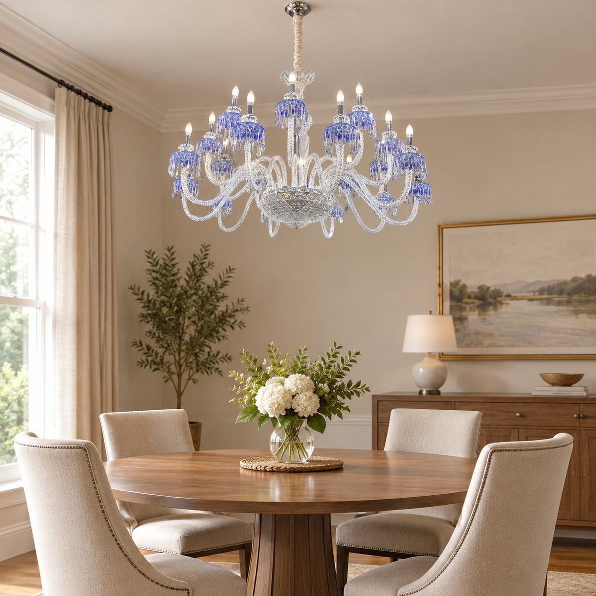 Modern Fancy Blue Crystal Chandelier for Living Room/Bedroom