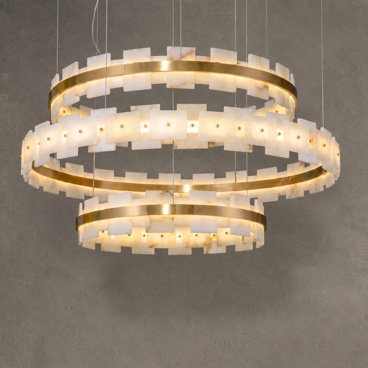 Hollis Modern Alabaster Ring Chandelier