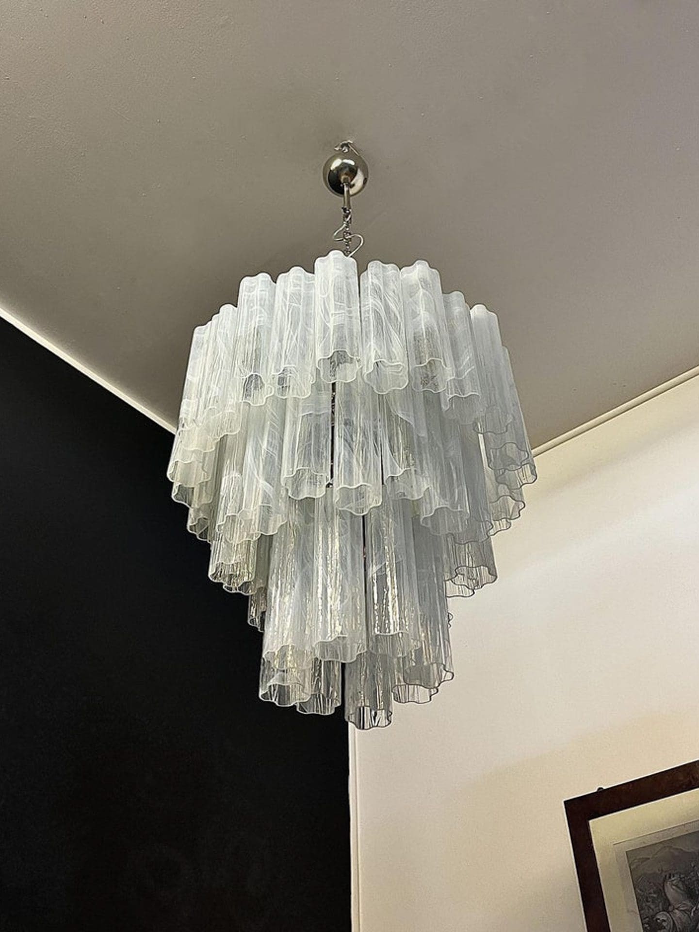48-Tube Alabaster Chandelier, White