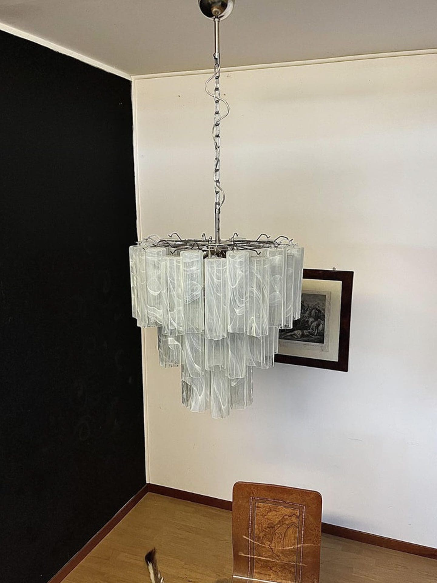 48-Tube Alabaster Chandelier, White