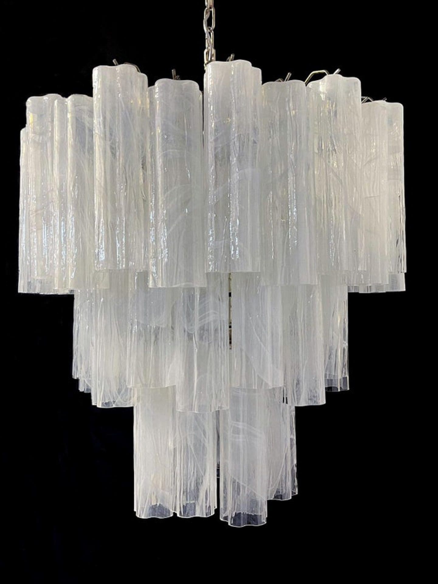 48-Tube Alabaster Chandelier, White
