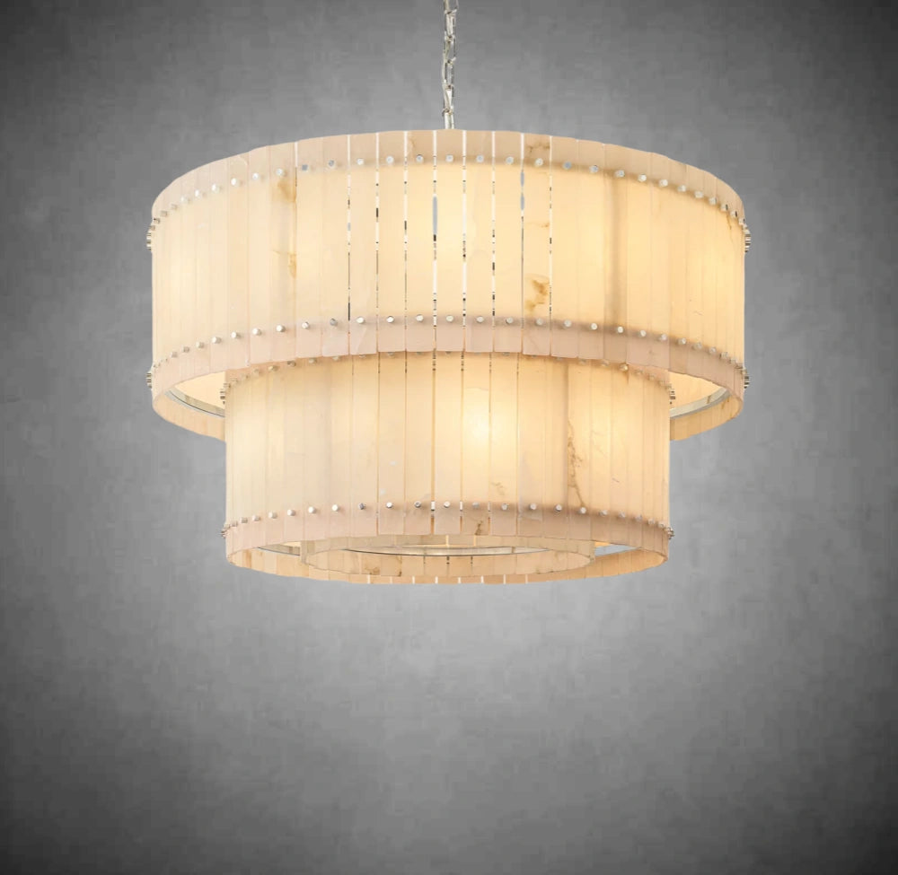 Marino Alabaster Round Tiered Chandelier