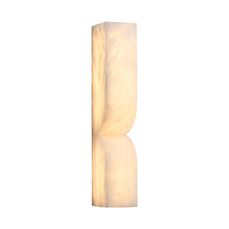 Modern Luxe Brass Natural Alabaster Wall Sconce for Entryway