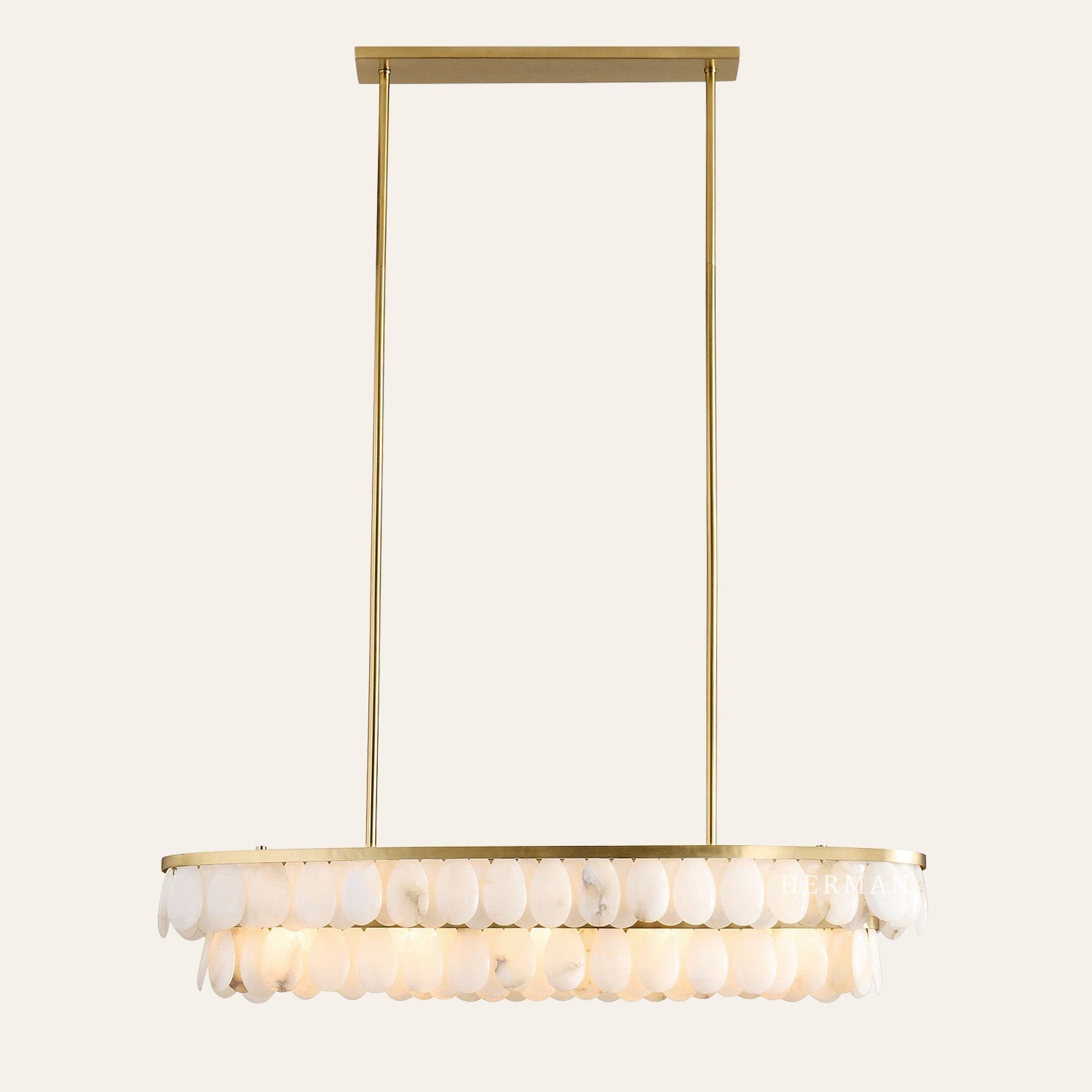 Solene Alabaster Linear Chandelier 45"