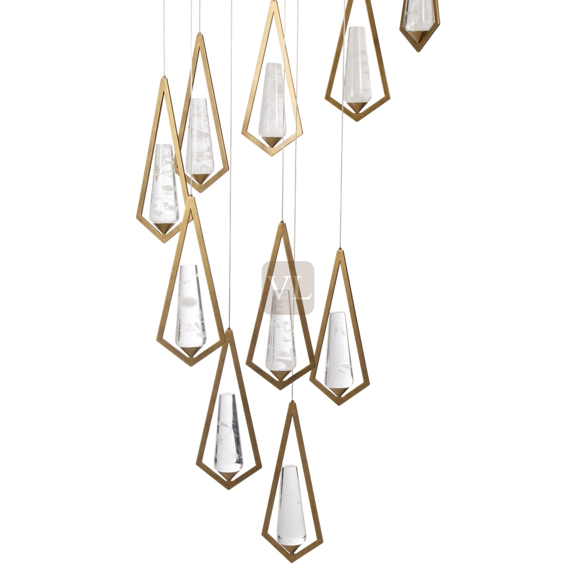 Geometric Crystal Drop Chandelier