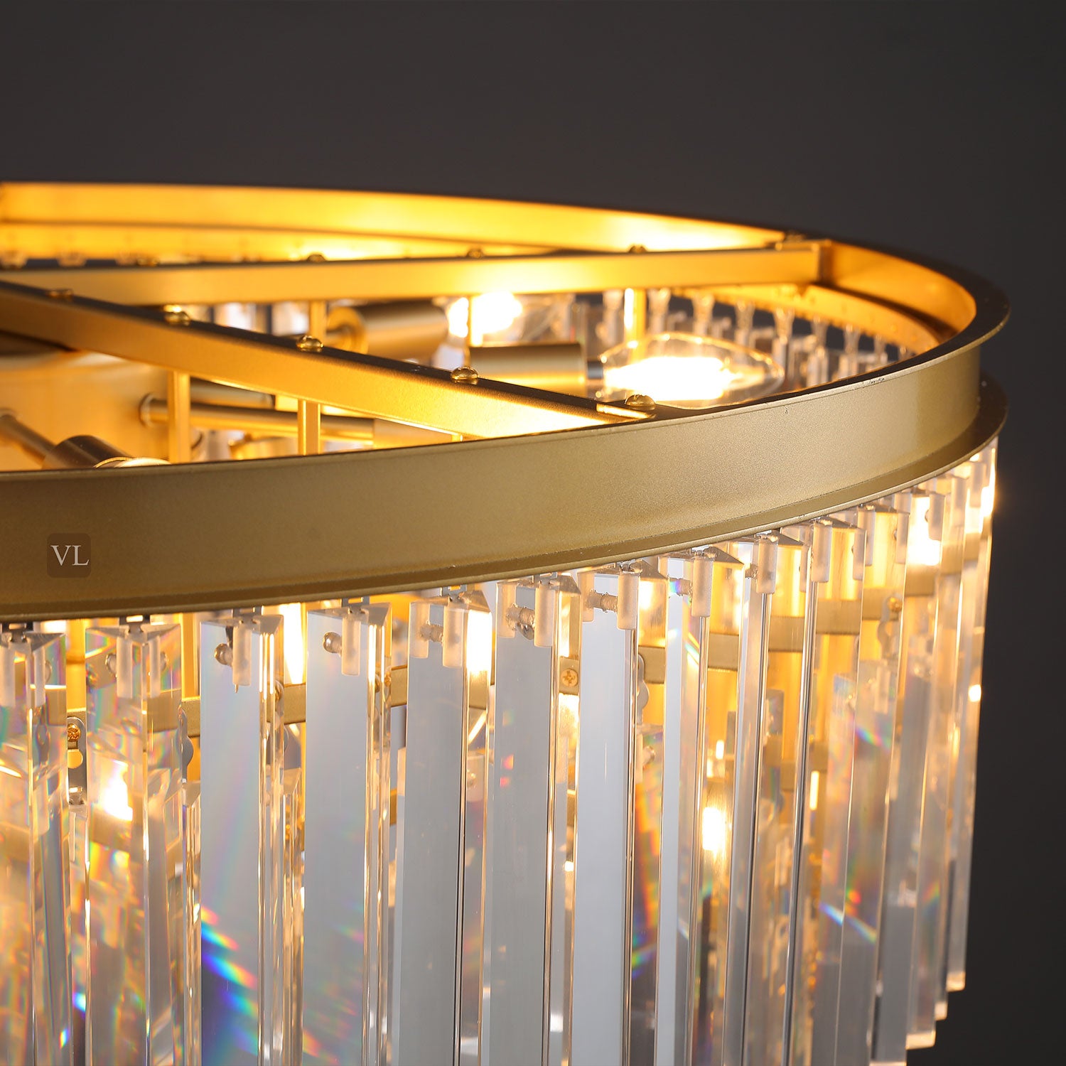 Zestra 3-Layer Crystal Round Chandelier