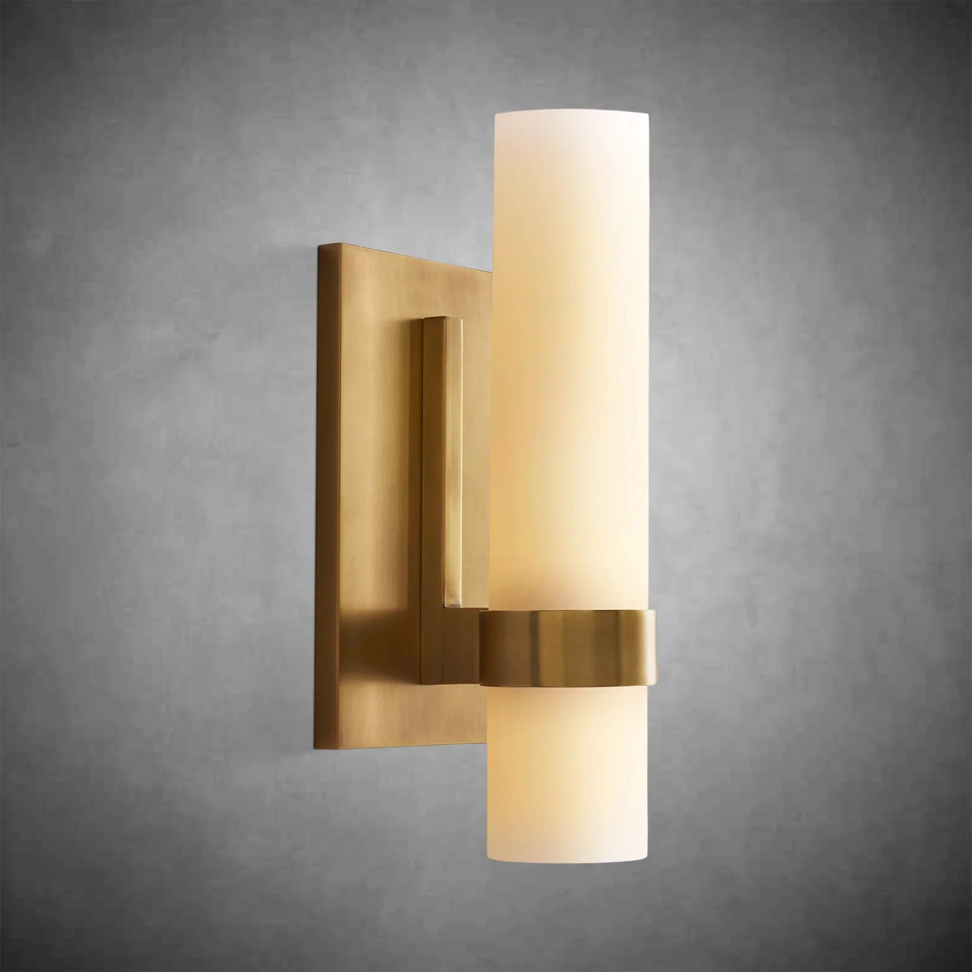Ravel Milk Glass Wall Sconce with Brass, Black, Nickel Finishes