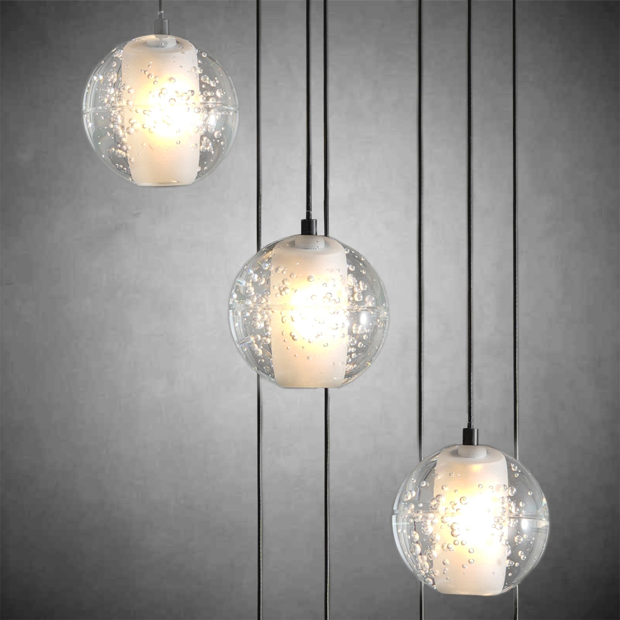 Modern Crystal Chandelier for Staircase 79" Long Black Stairwell Chandelier for Foyer Adjustable High Ceiling Lighting Fixture for Living Room Hallway Entryway Staircase