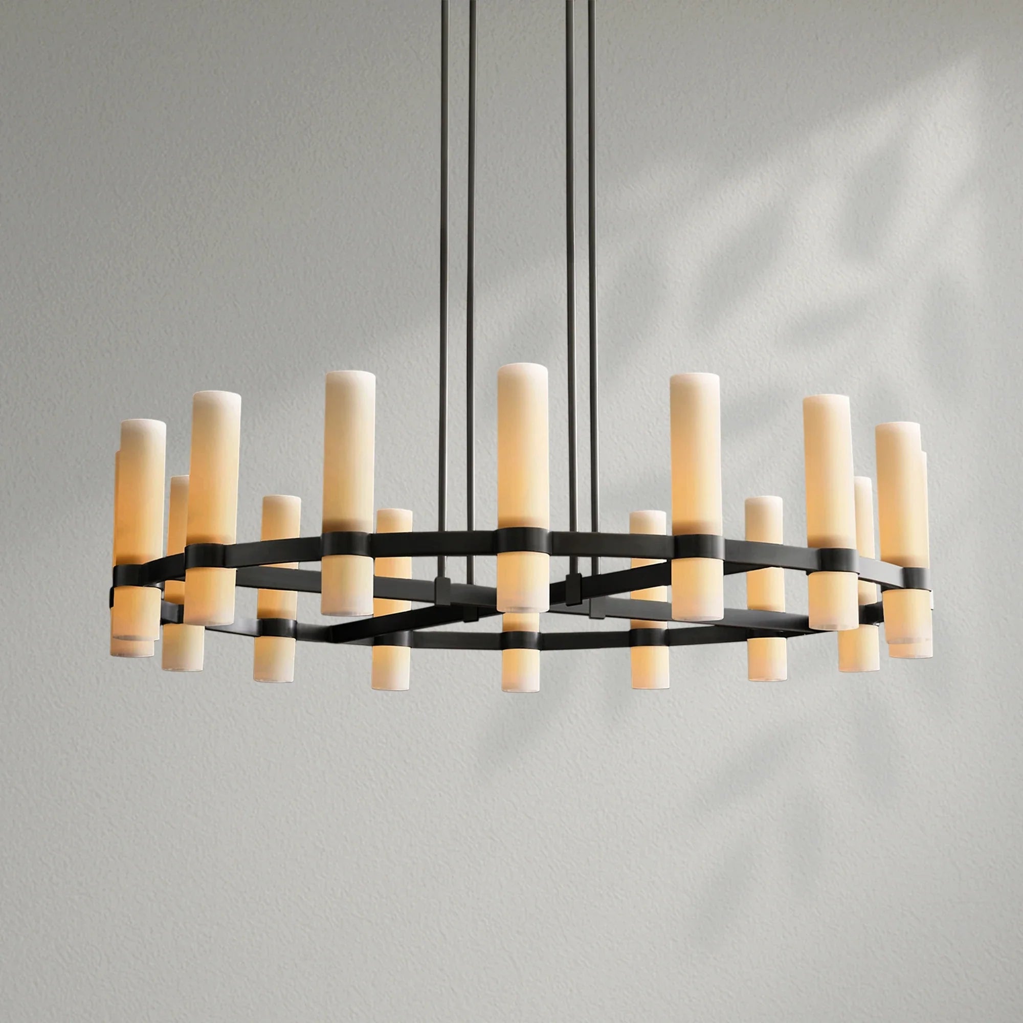 Savelle Round Milk Glass Chandelier