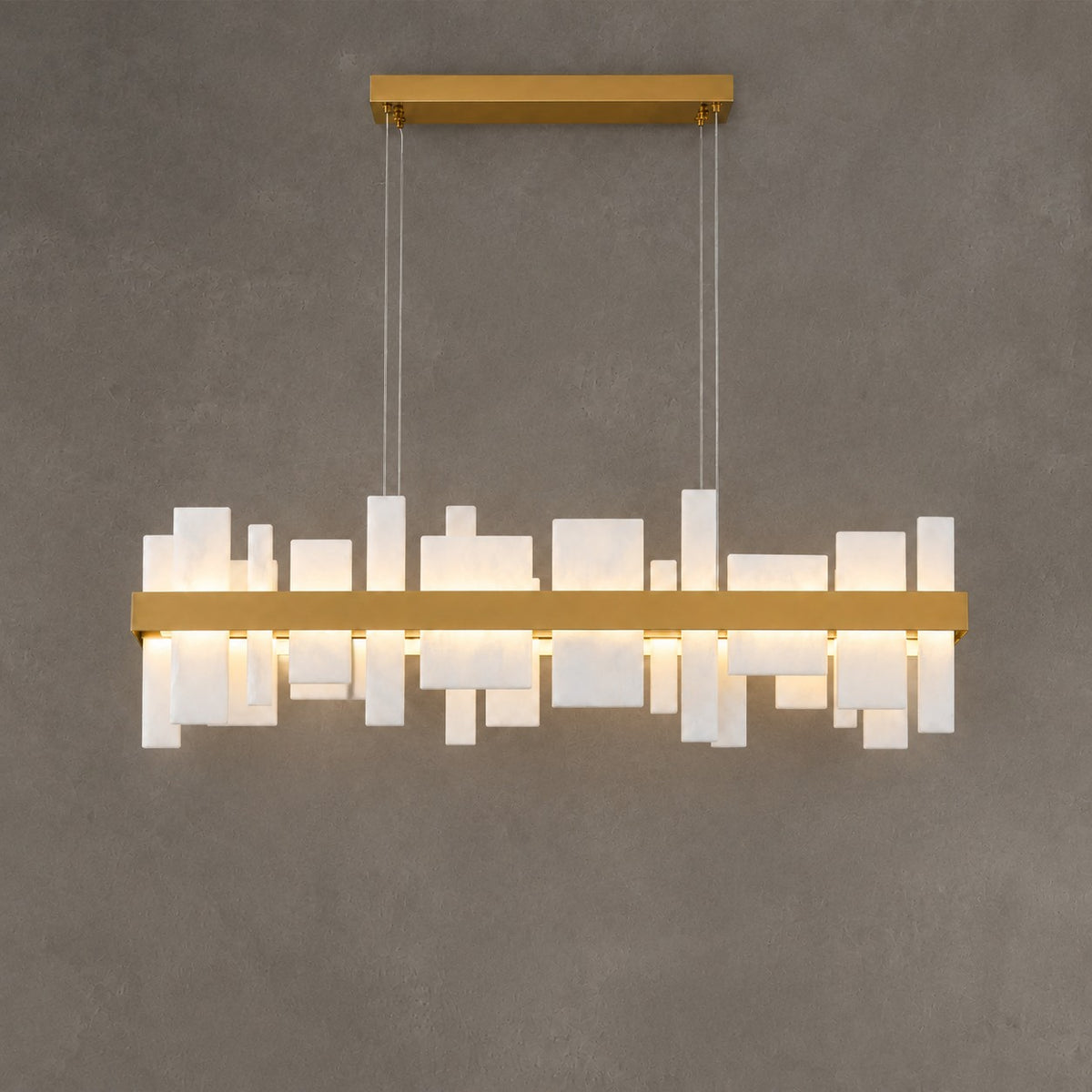 Linear Alabaster Dining Chandelier