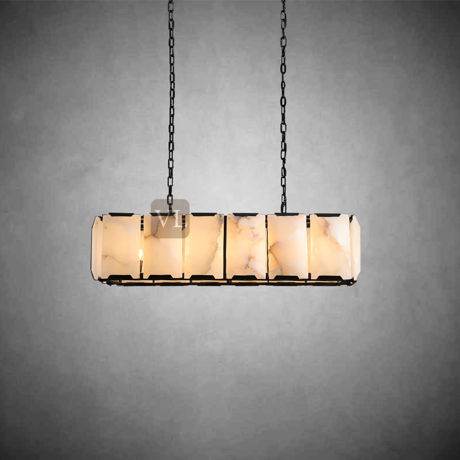 Hartley Calcite Rectangular Chandelier 42"/54"/62"/74"