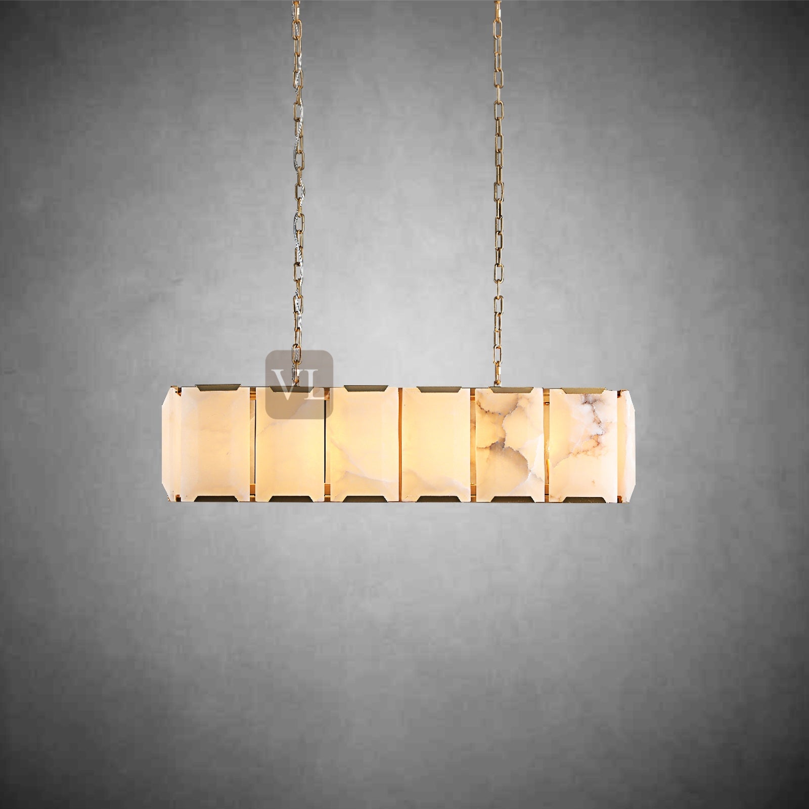 Hartley Calcite Rectangular Chandelier 42"/54"/62"/74"