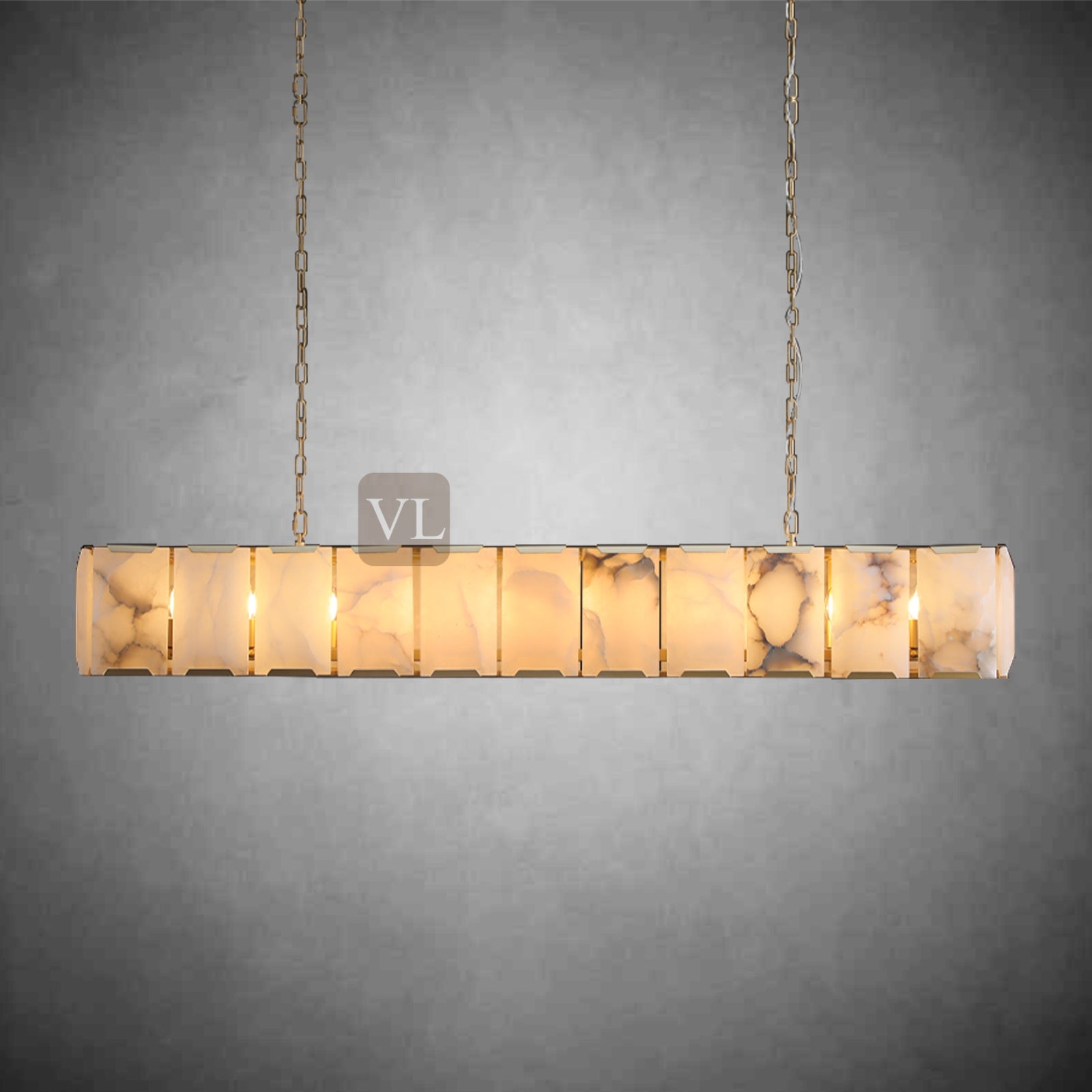 Hartley Calcite Rectangular Chandelier 42"/54"/62"/74"