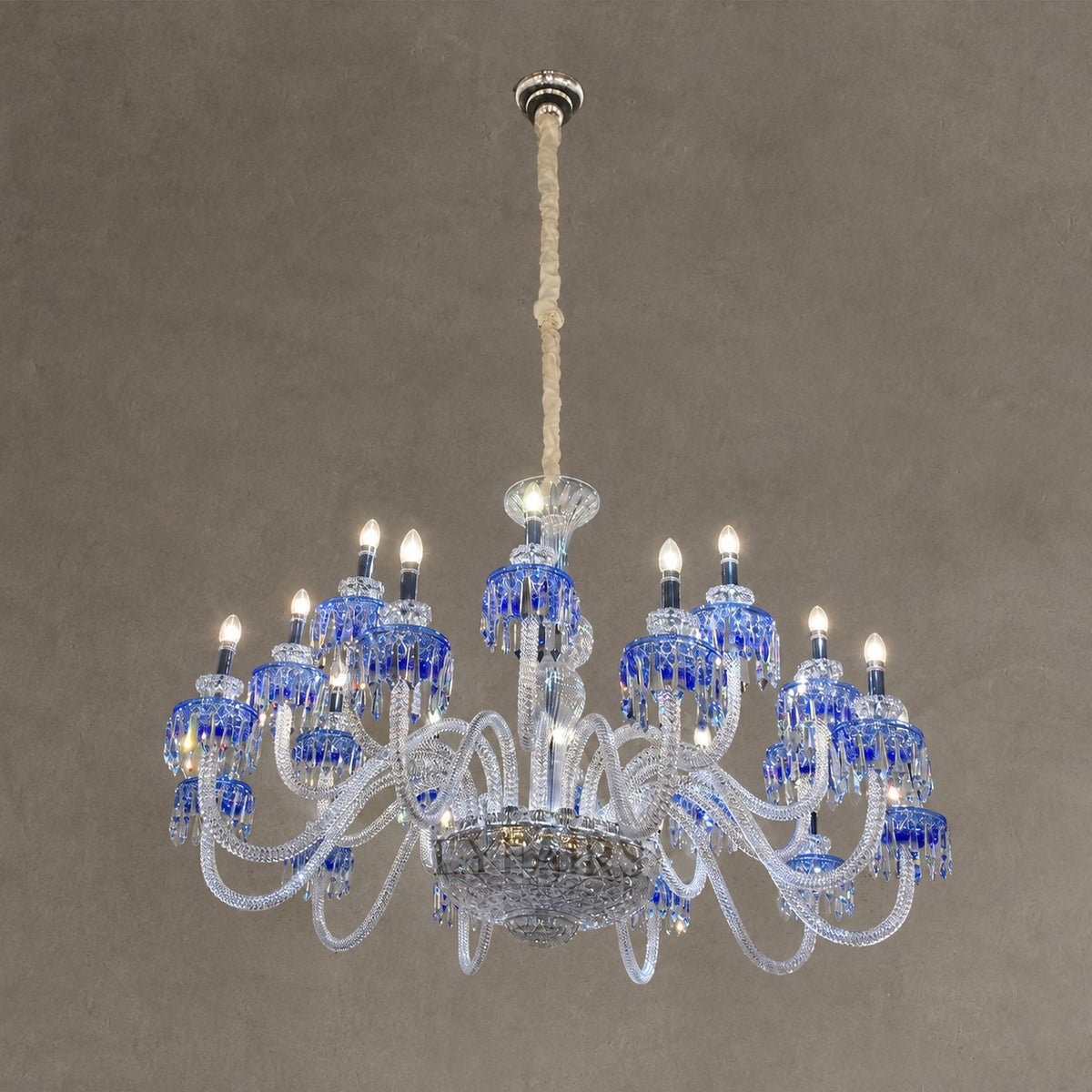 Modern Fancy Blue Crystal Chandelier for Living Room/Bedroom