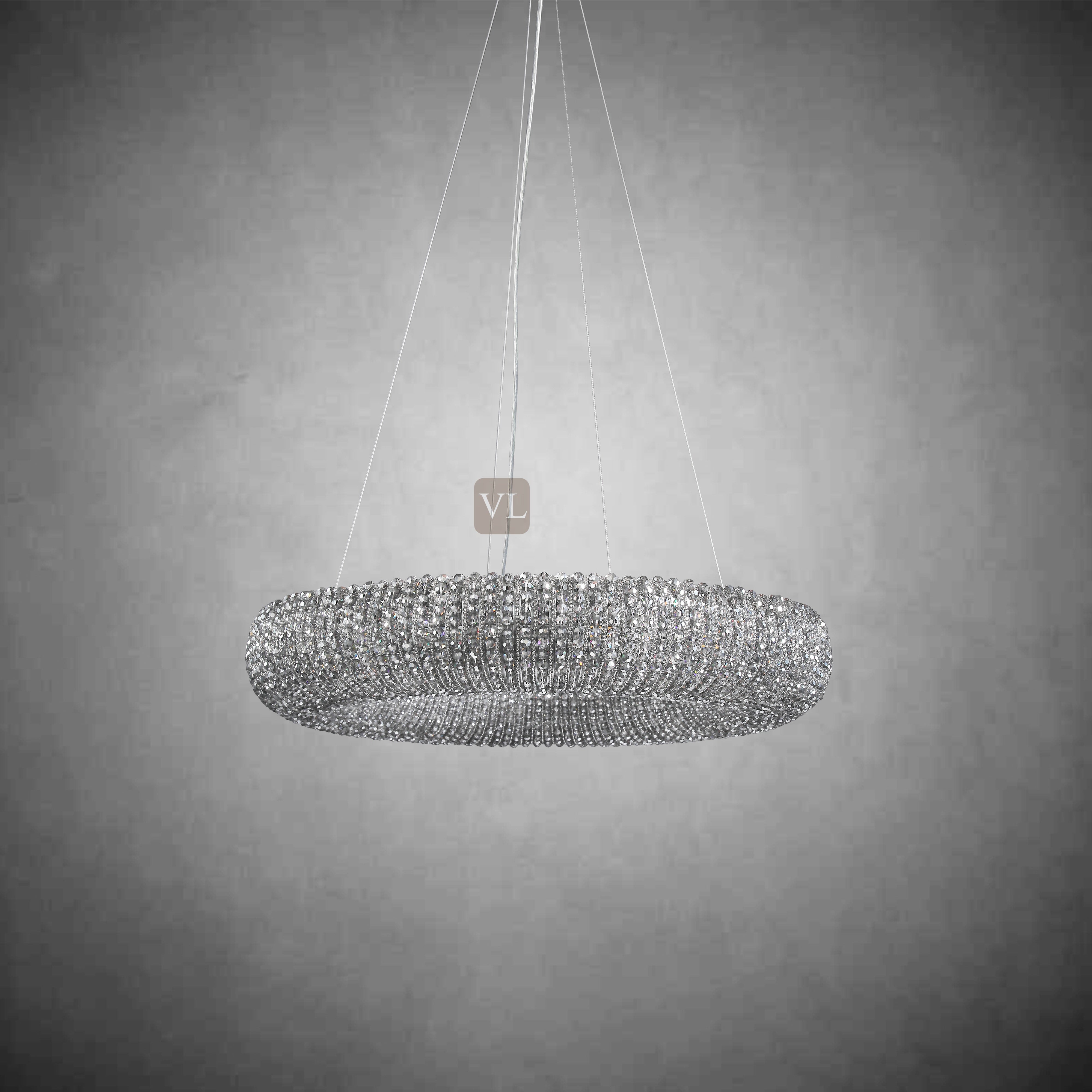 Canelure Crystal Round Chandelier