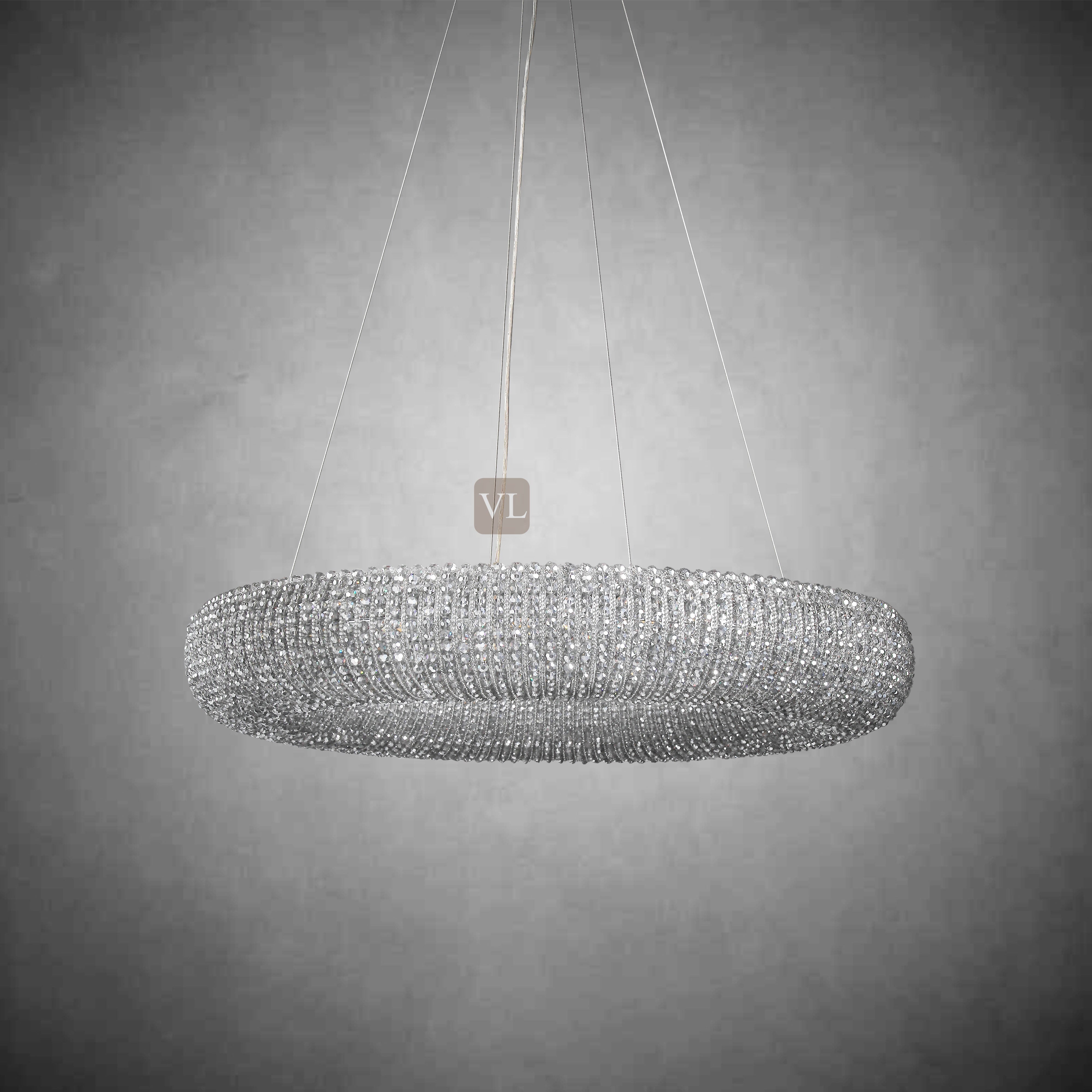 Canelure Crystal Round Chandelier