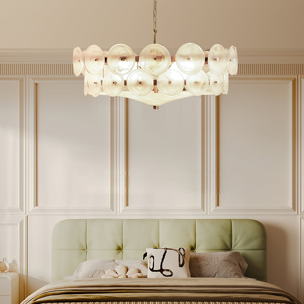 Solaris Amber Glass Disc Chandelier