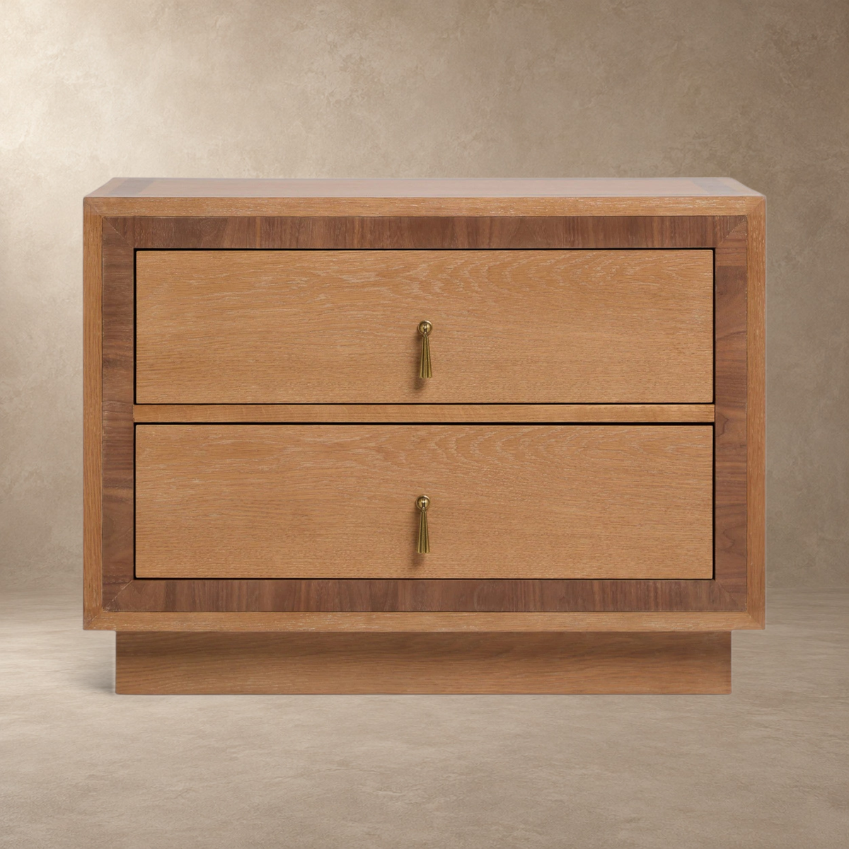 Two-Drawer Oak Bedside Table
