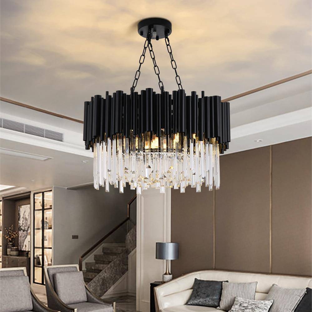 Vigo Collection Crystal Chandelier, Black