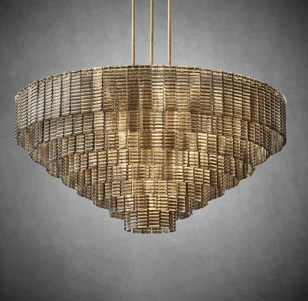 Samantha Smoke Glass Round Chandelier