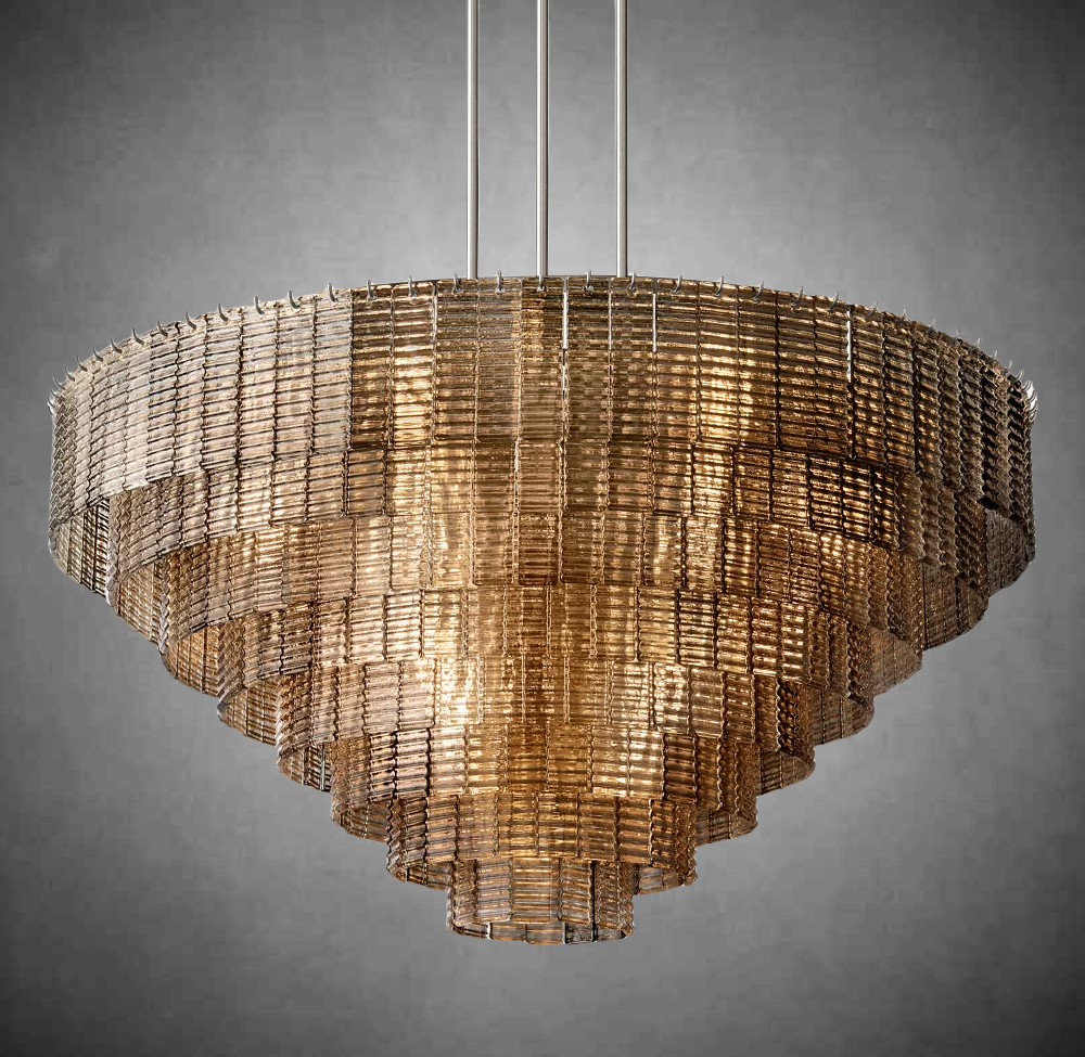 Samantha Smoke Glass Round Chandelier