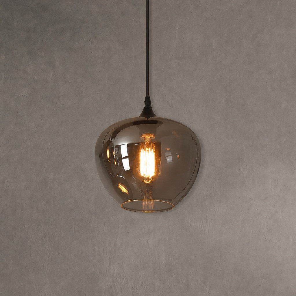 Modern Smoke Gray Glass Pendant Light