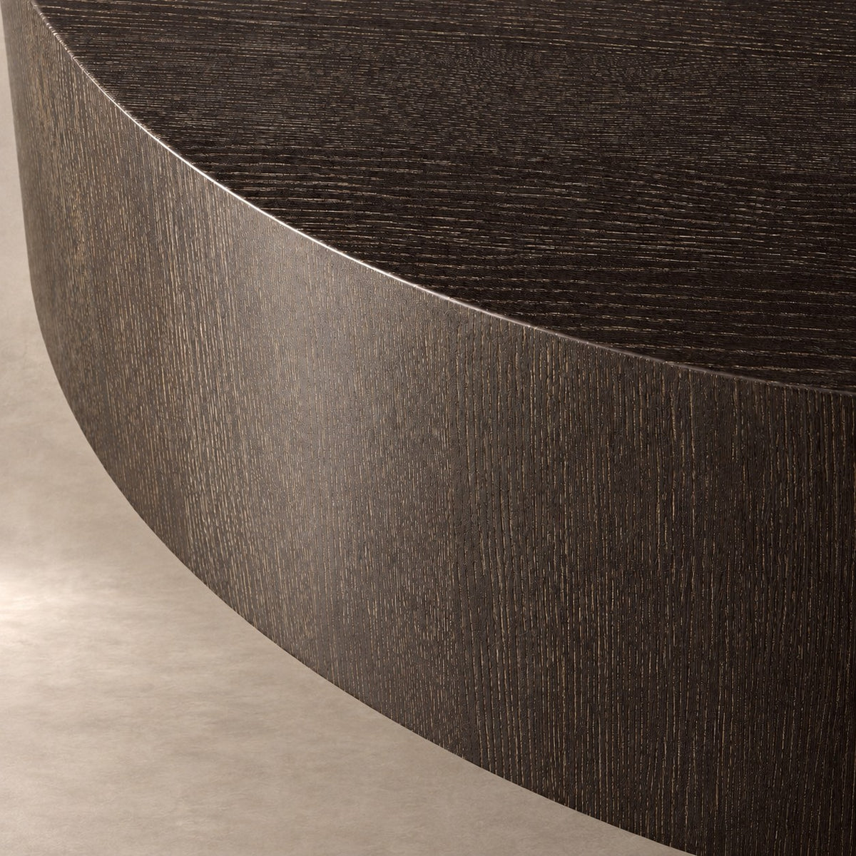 Oak Wood Round Plinth Coffee Table