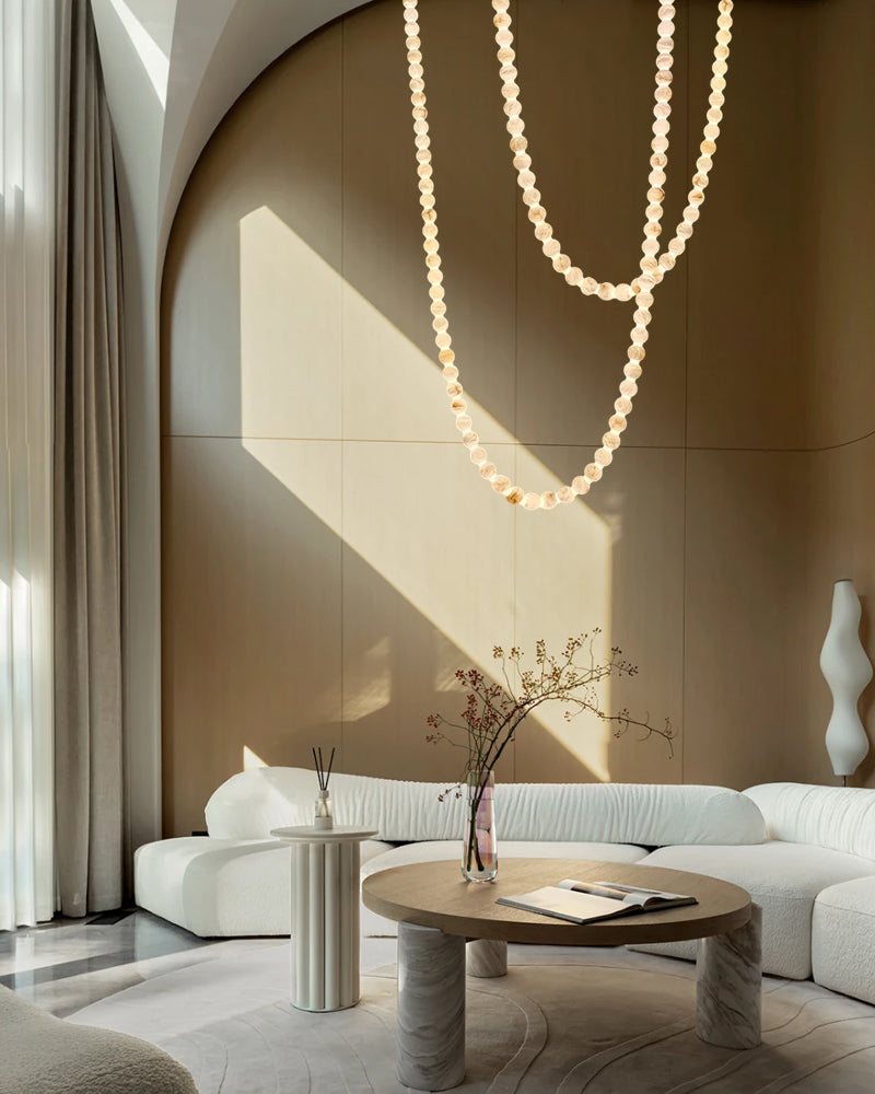 Cascading Alabaster Globe Chandelier