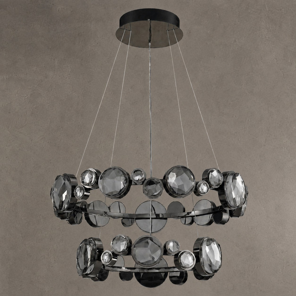 Eclipse Two Ring Modern Crystal Chandelier