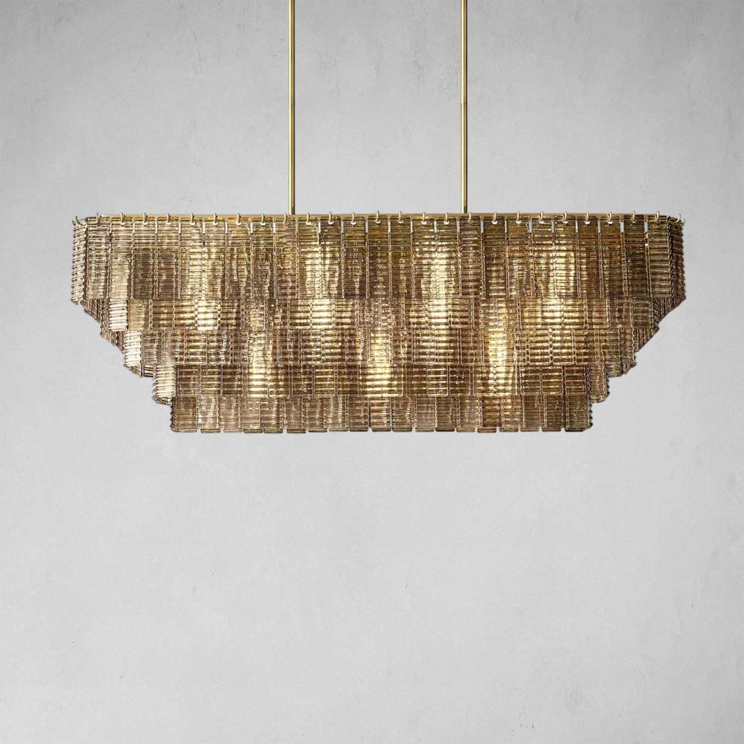 Samantha Smoke Glass Rectangular Chandelier