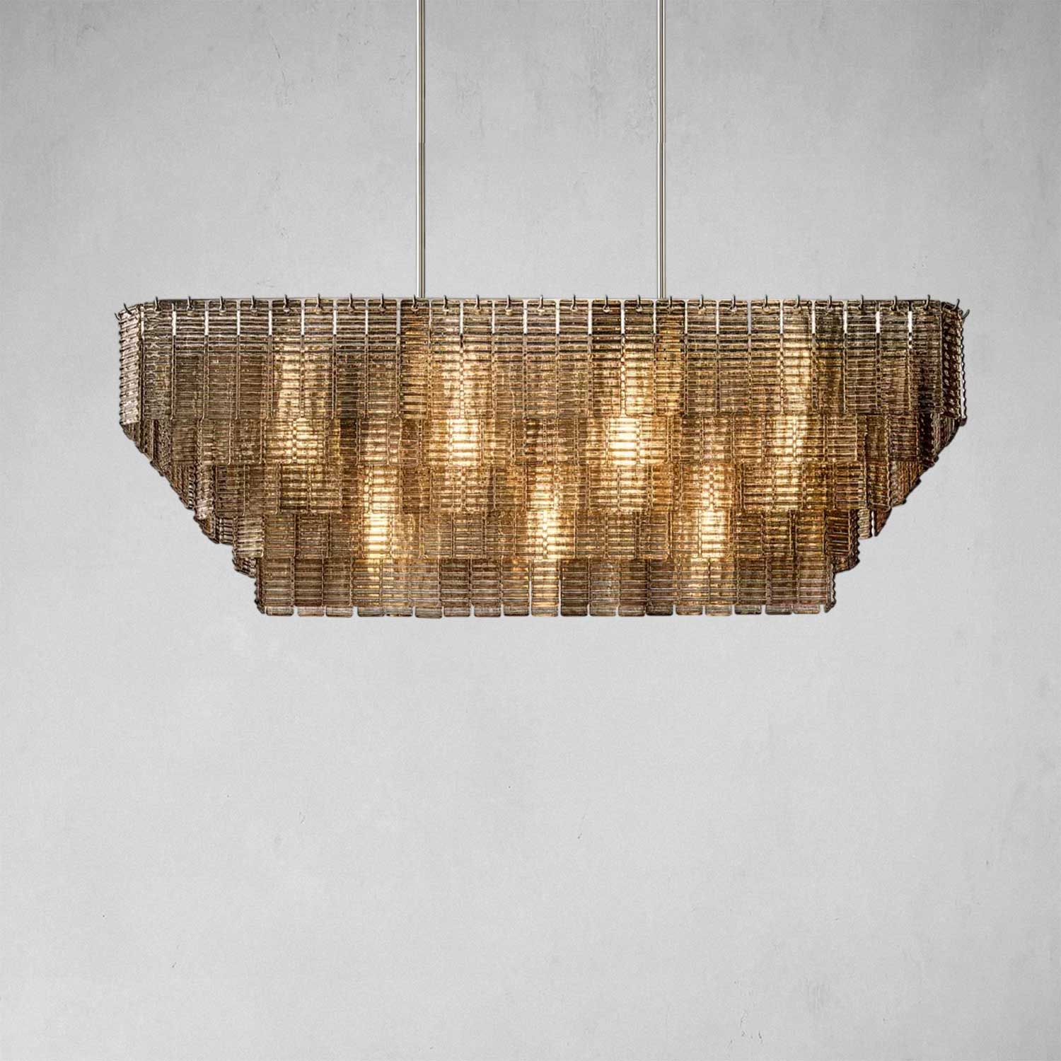 Samantha Smoke Glass Rectangular Chandelier