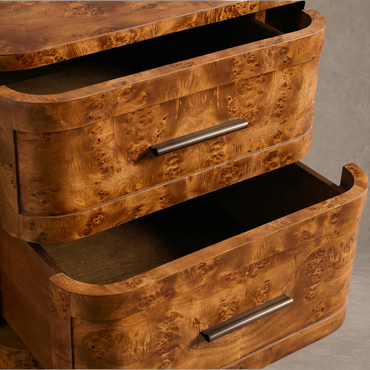 Mappa Burl Wood Curved Workspace Table