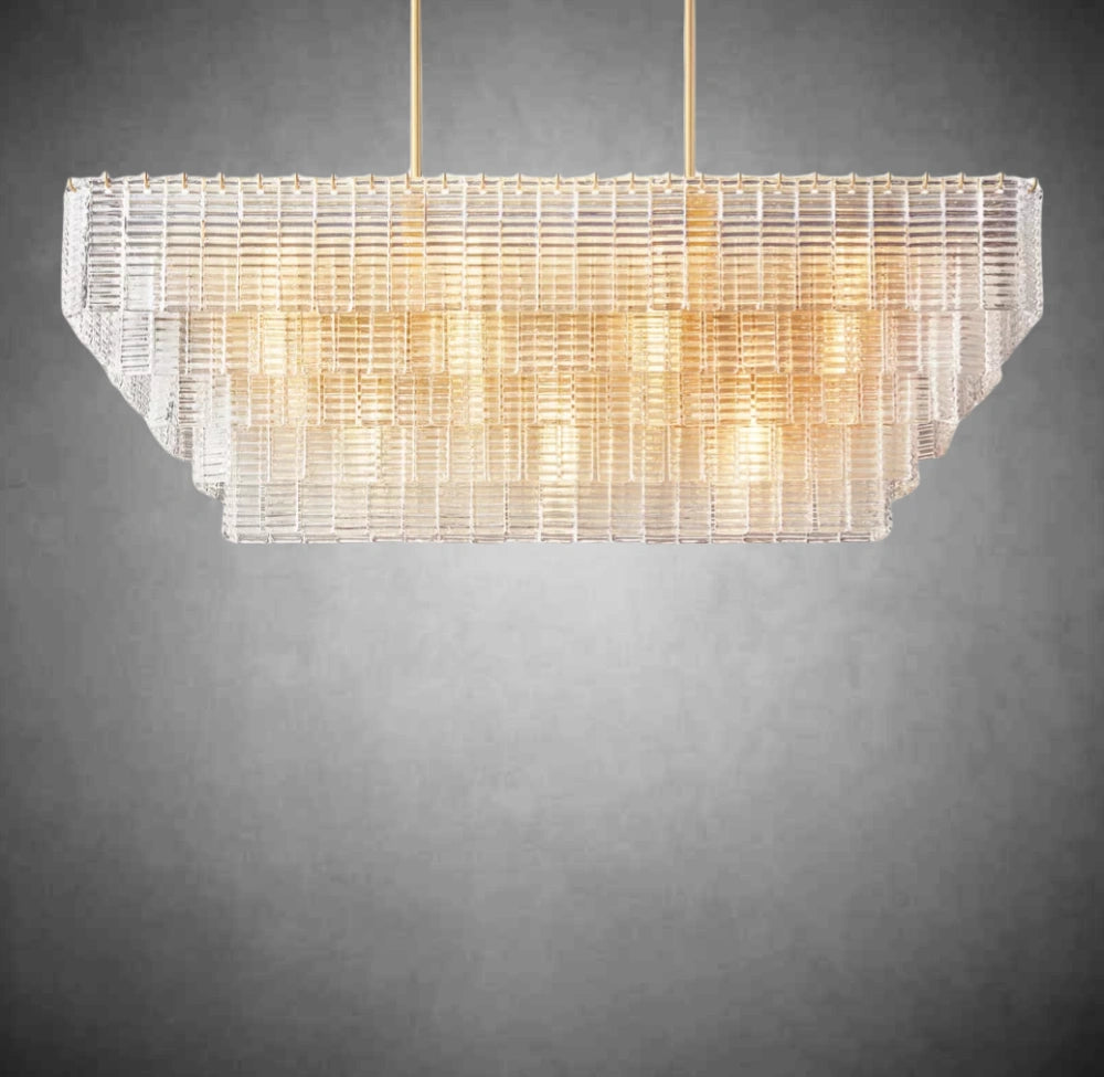 Samantha Clear Glass Rectangular Chandelier