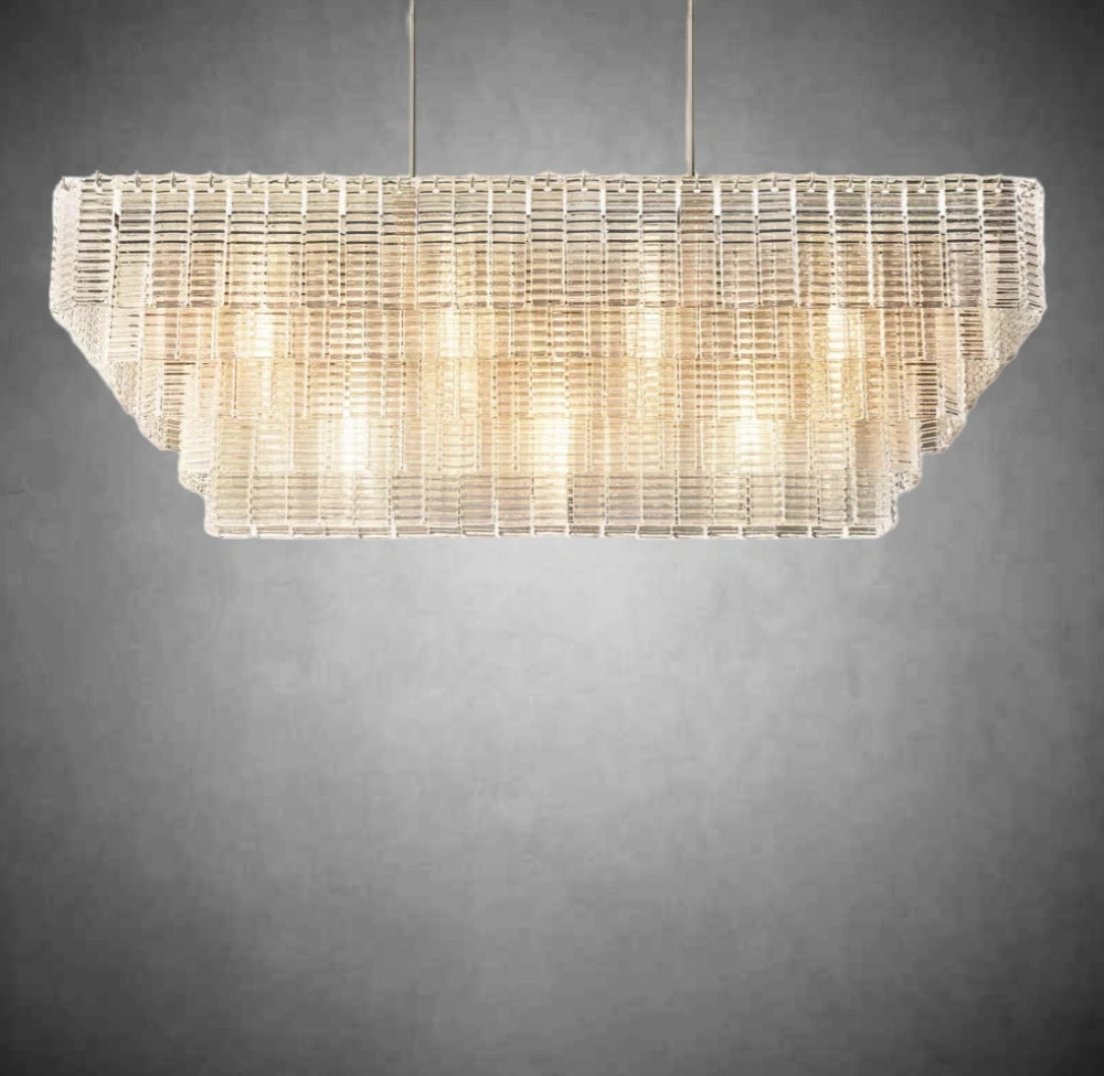 Samantha Clear Glass Rectangular Chandelier