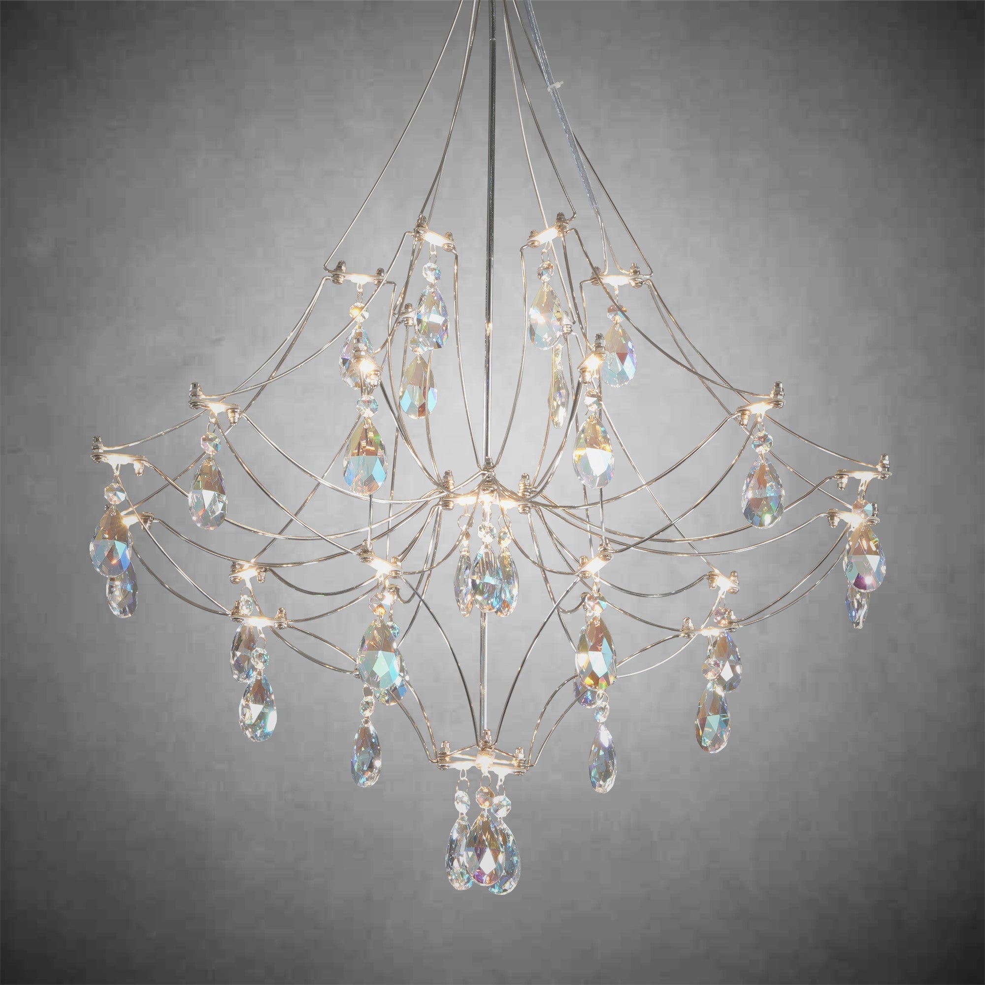 Crystal Chandelier  Sliver  Ceiling Light Fixture