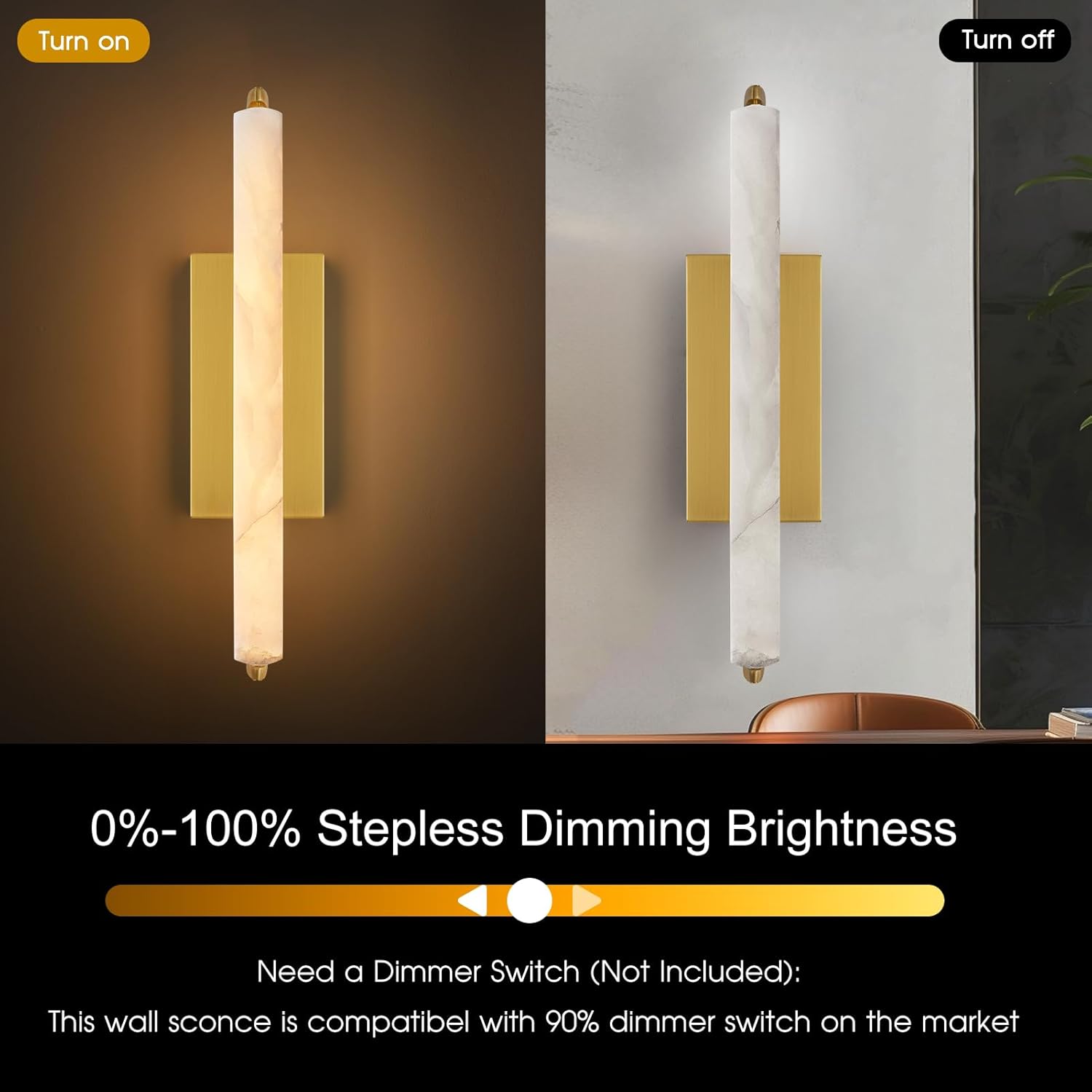 Elegant Alabaster Handcrafted Wall Sconce