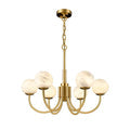 Modern Luxury Alabaster Chandelier, Pendant Brass Chandelier