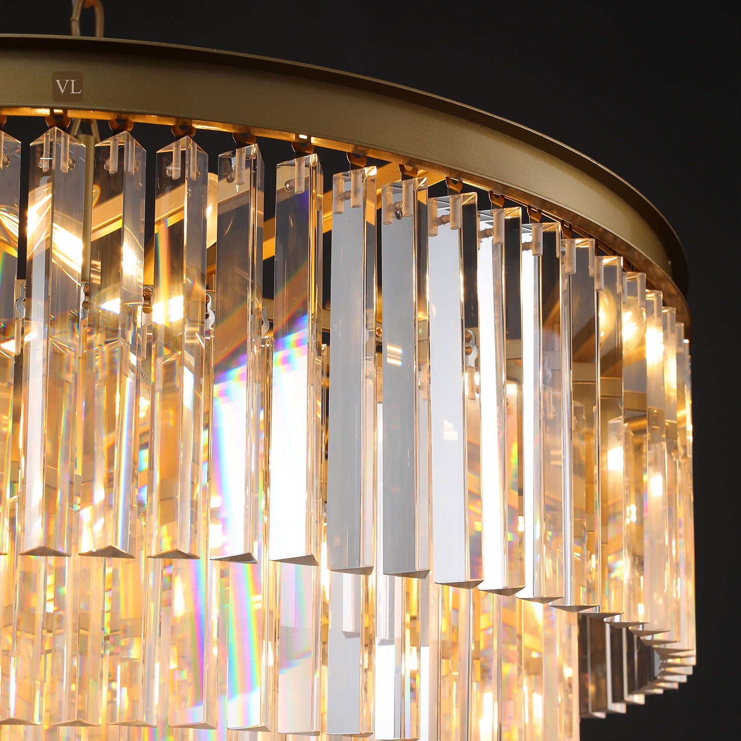 Zestra 3-Layer Crystal Round Chandelier