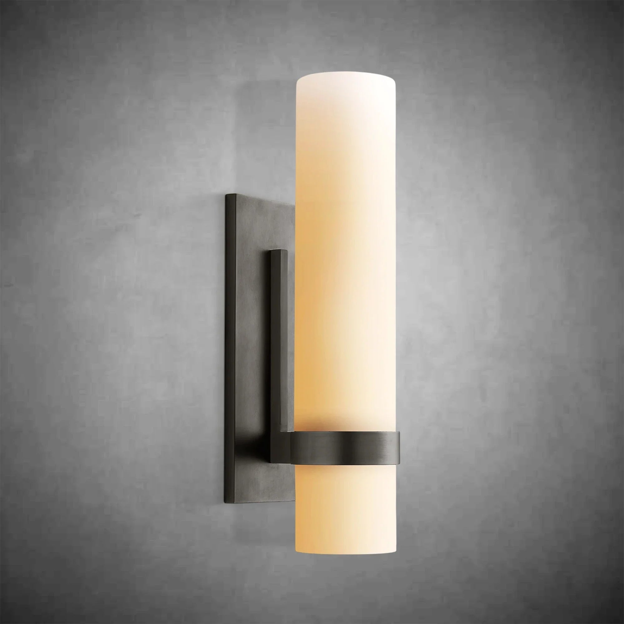 Ravel Milk Glass Wall Sconce with Brass, Black, Nickel Finishes