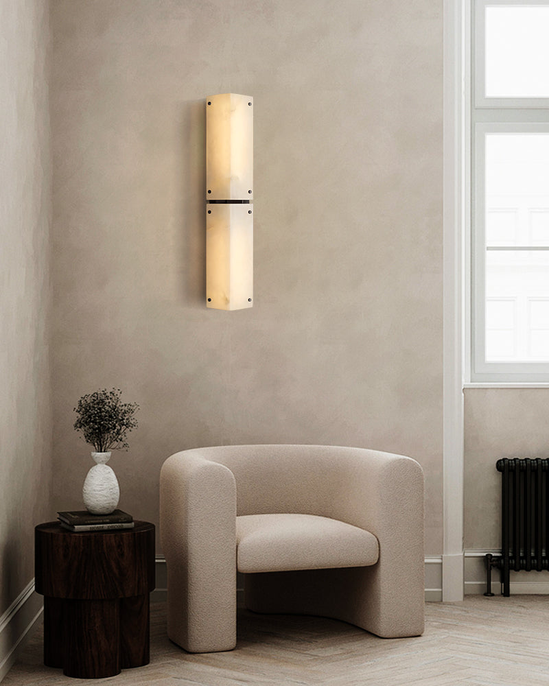 Reynard Alabaster Grand Wall Sconce Light Fixture 13"H 25"H