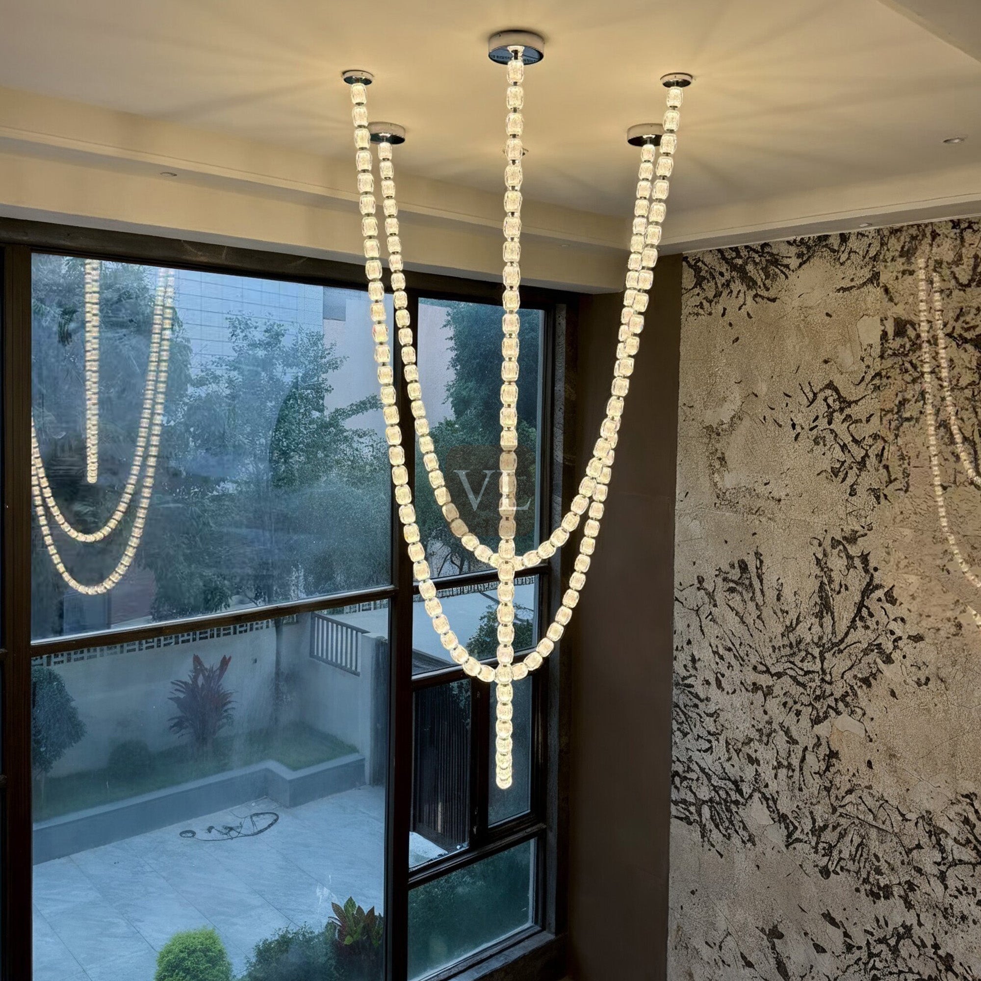 Modern Crystal Bead Chandelier