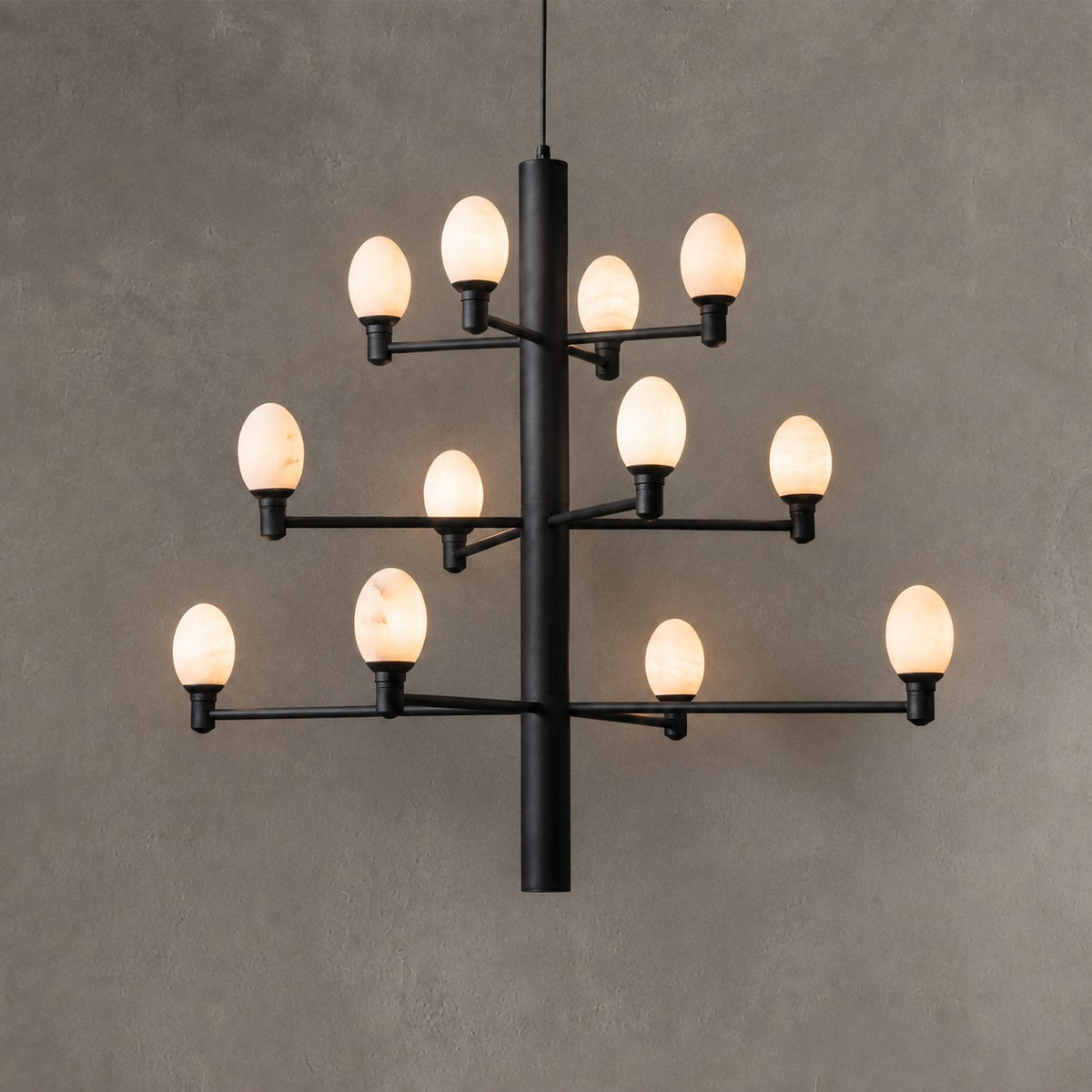 Ramo Alabaster Large Black Chandelier