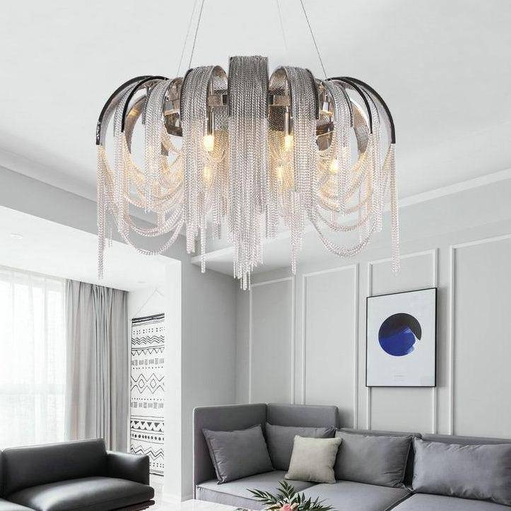 Cadena Aluminum Chain Tassel Chandelier