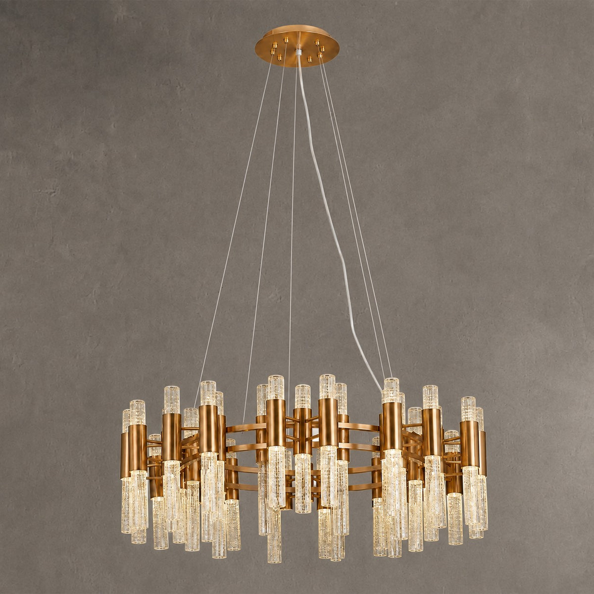 Brass Halo Chandelier