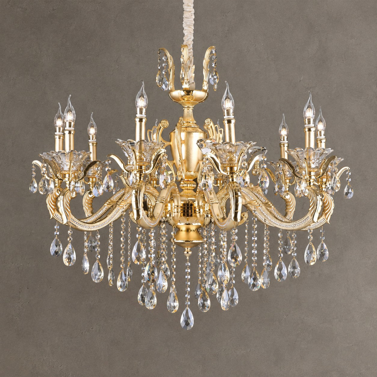 Royal Baroque Revival Vintage Chandelier Series with Waterfall Crystal