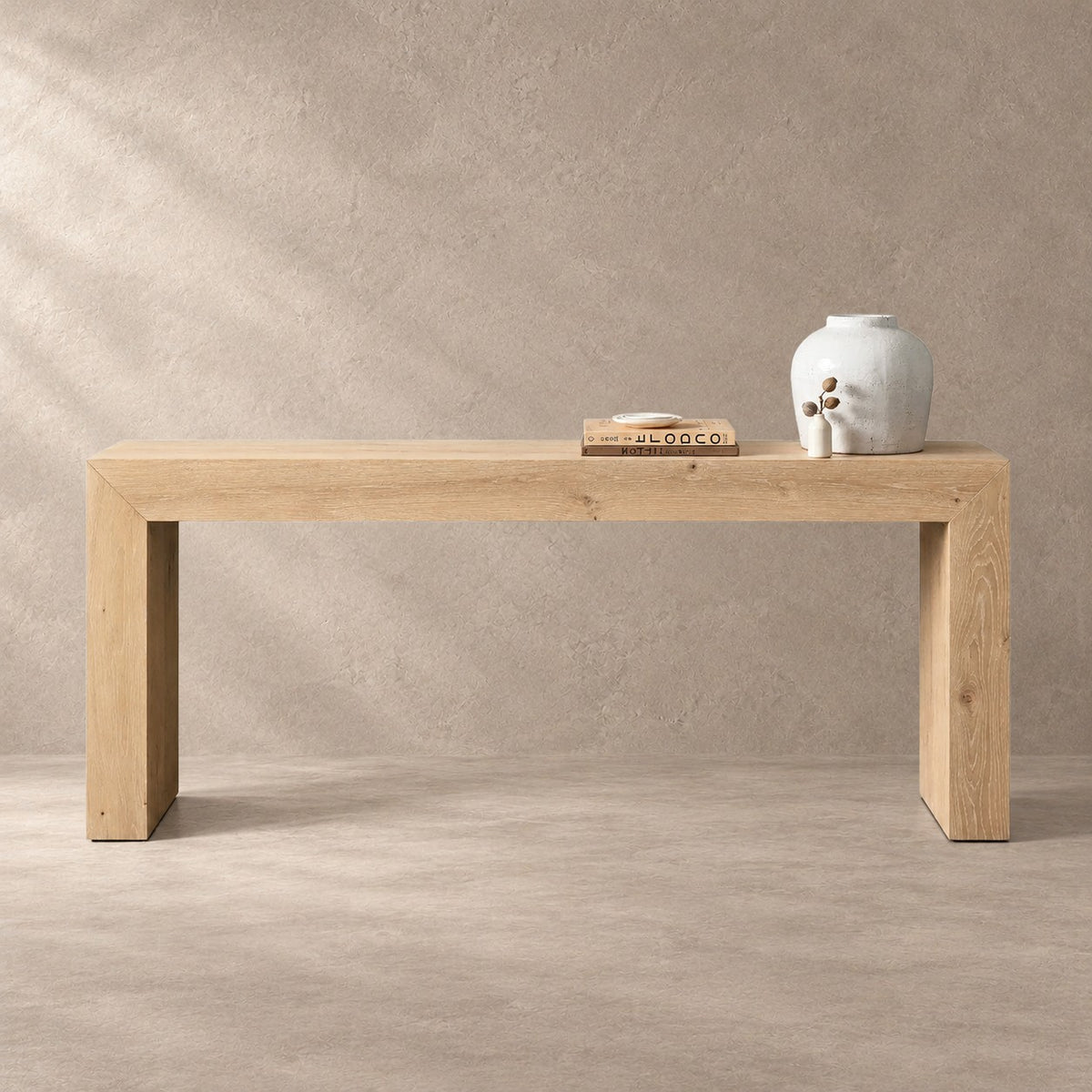 Waterfall Edge Solid Oak Hallway Table
