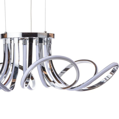 6 Petal LED Strip Chandelier // Chrome and Dimmable